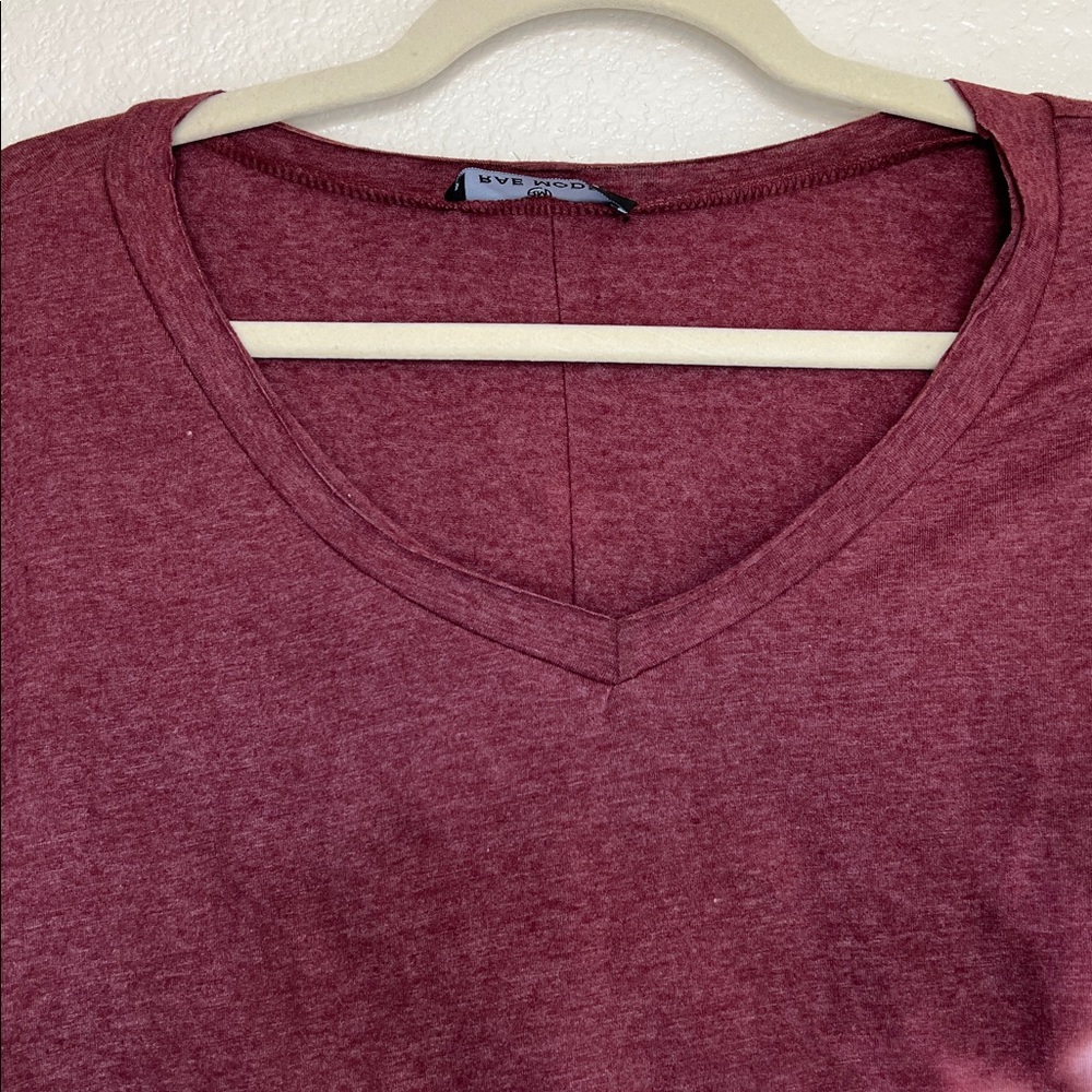 Burgundy and taupe tie dye look top, size 3X - Picture 4 of 6